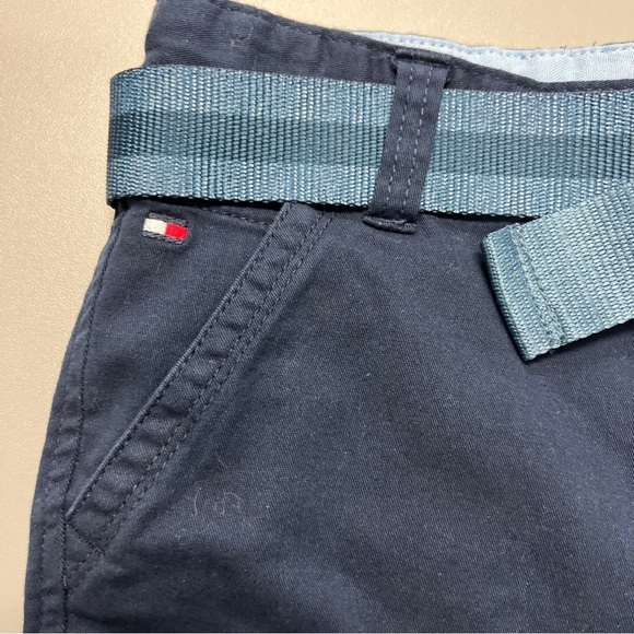 Tommy Hilfiger Boy's Size 12 Navy Blue Belted Chino Shorts - Picture 6 of 7